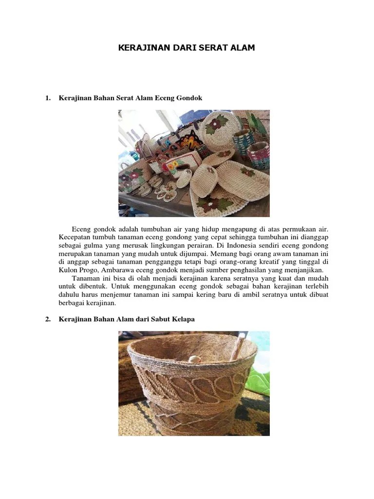 Kerajinan Dari Serat Alam | PDF