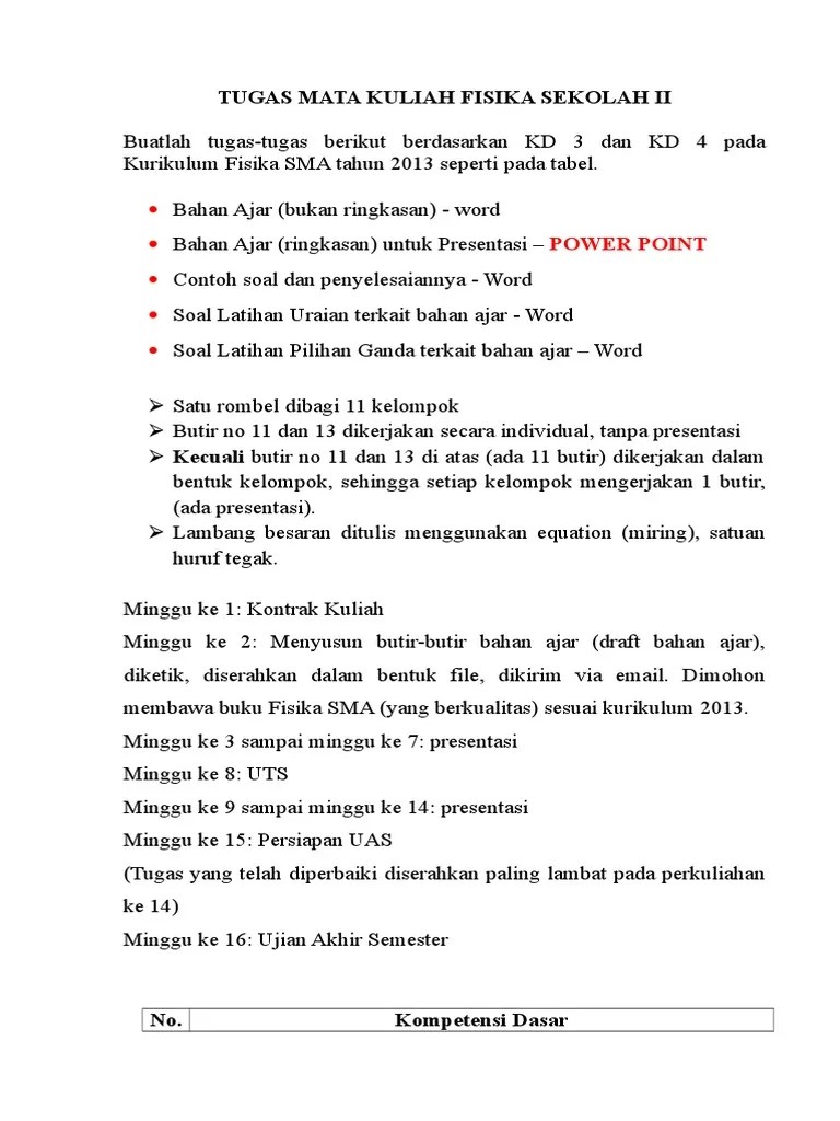 Tugas Fisika Sekolah 2 | PDF