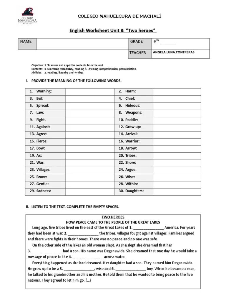 Get your students engaged in scientific knowledge and methodology with our 6th grade science curriculum. English Worksheet Unit 8 6th Grade Pdf