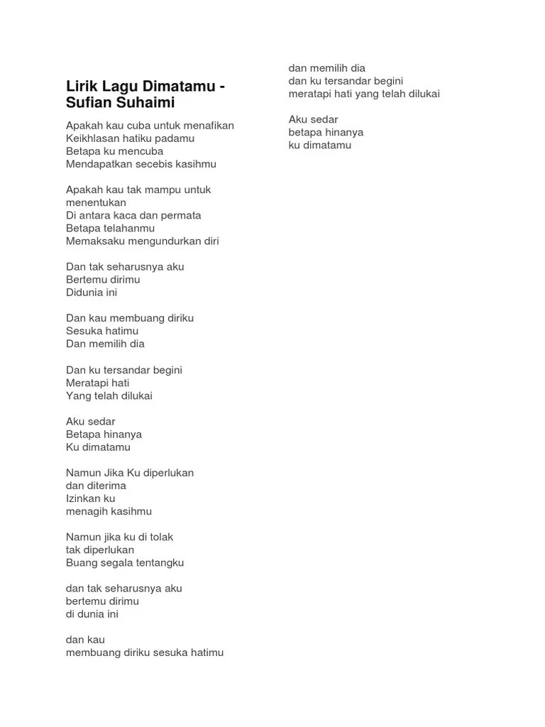 Lirik Lagu Ska 86 Feat Reka Putri Di Matamu Lifeloenet Lyrics Cute766