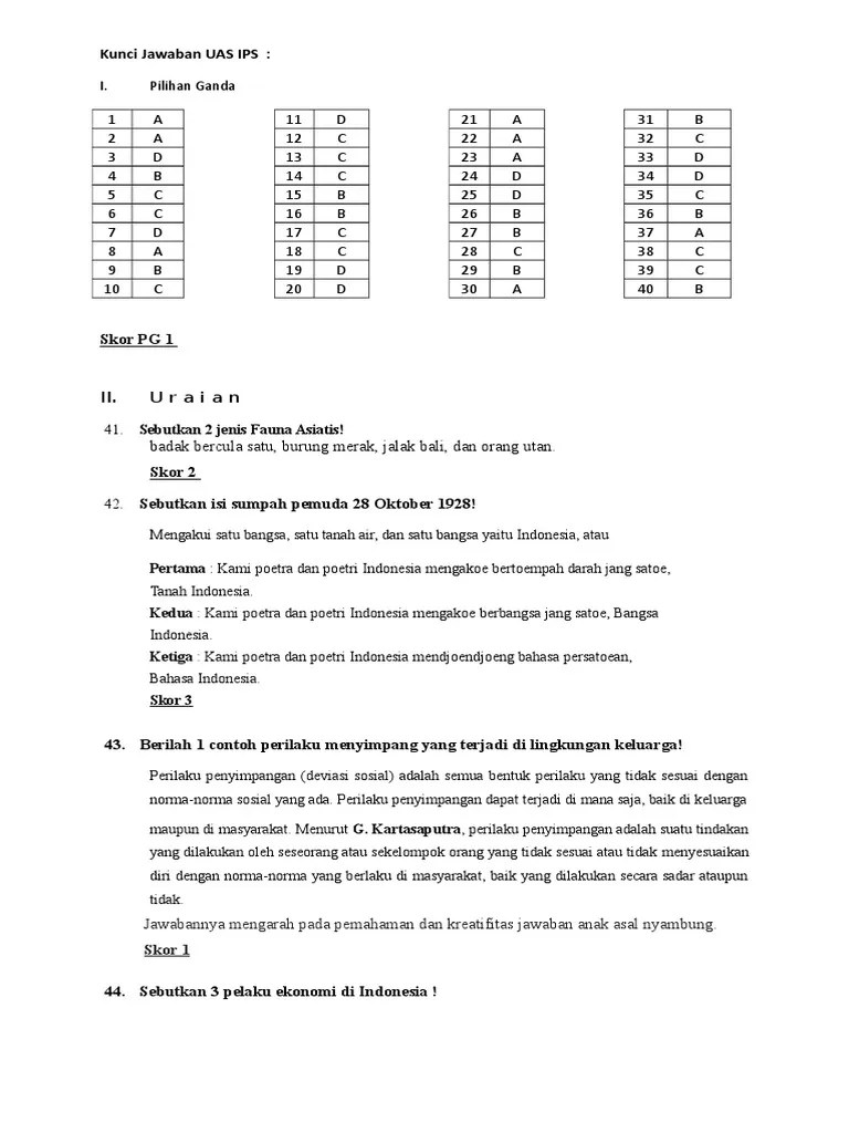 Kunci Jawaban IPS Kls 8 | PDF