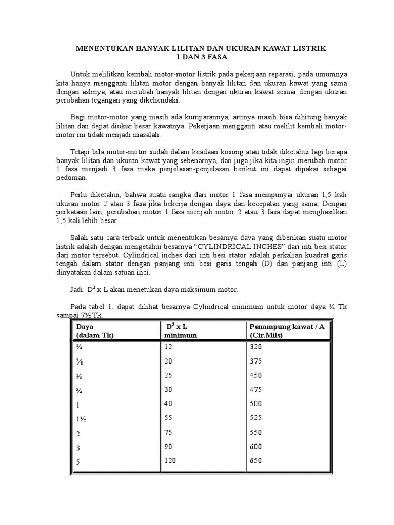 14 97 98 gambar motor 3 fasa dengan pengaman beban lebih 3 1 3 5 2 4 6 m a1 a2 13 14 Menentukan Banyak Lilitan Ukuran Kawat Listrik Pdf