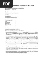 Contoh Surat Permohonan Ganti Nama Di Pengadilan Contoh Surat 