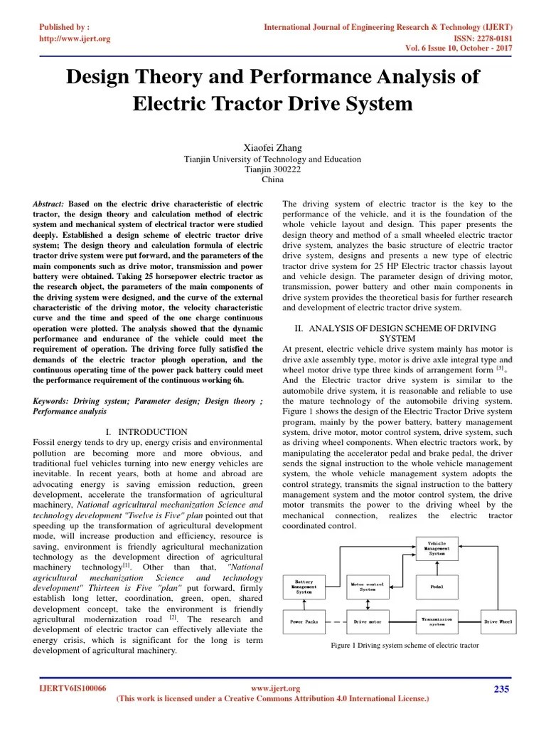 Electric Tractor | PDF | Engines | Tractor