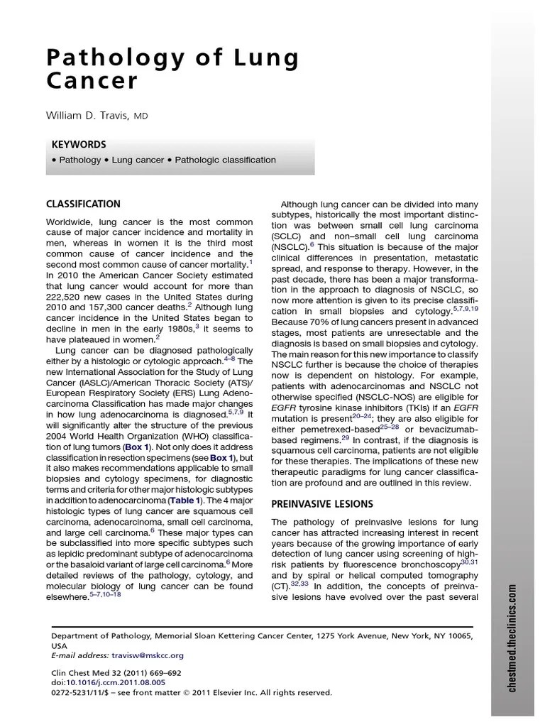 Pathology Of Lung Cancer | PDF | Non Small Cell Lung Carcinoma | Lung Cancer