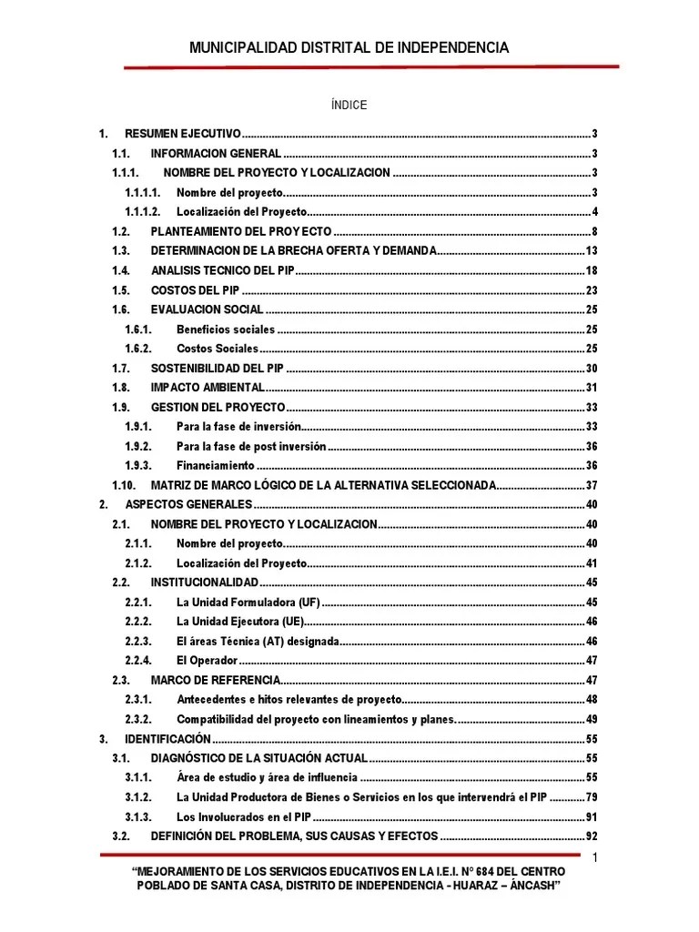 Pip Educación Independencia PDF | PDF | Calidad (comercial) | Mueble