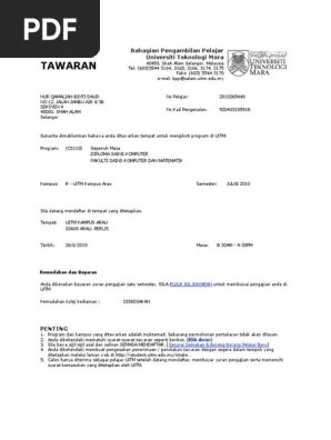 Manage and improve your online marketing. Surat Tawaran Kerja Uitm New Letter Website
