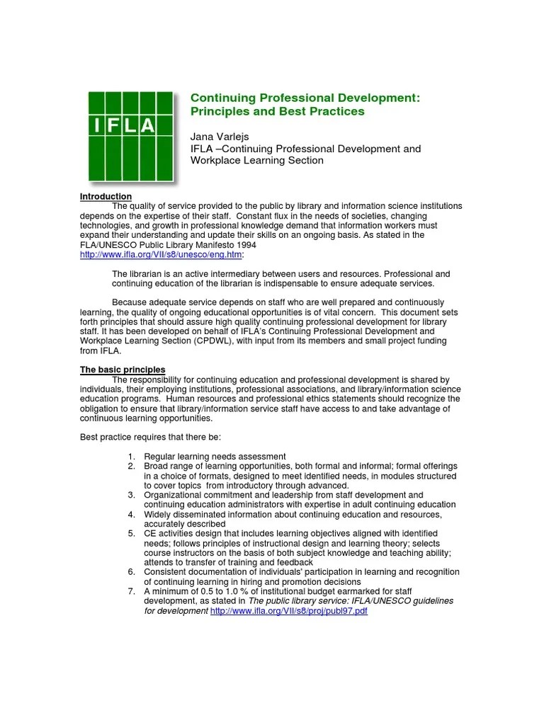 Continuing Professional Development | PDF | Educational Assessment ...