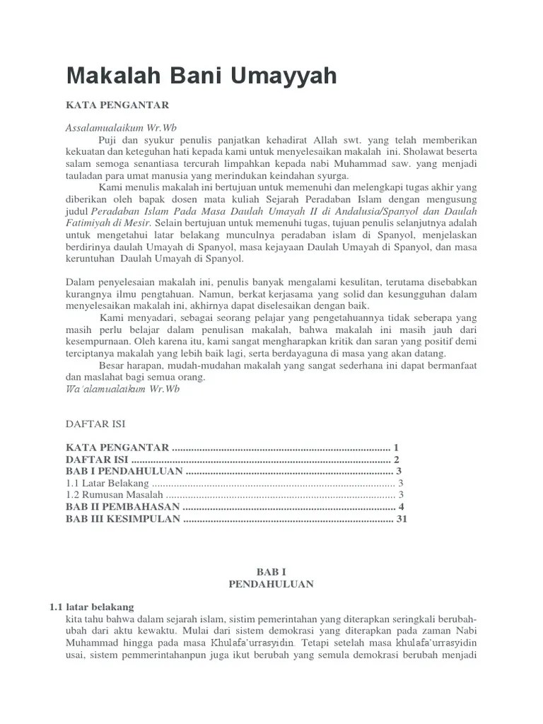 Sejarah perkembangan islam pada masa bani umayyah. Makalah Bani Umayyah 2 Pdf