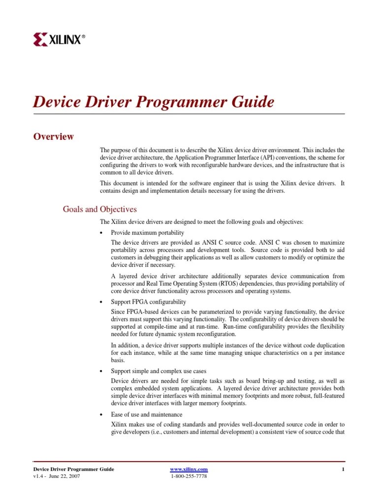 Xilinx Drivers Guide | PDF | Application Programming Interface | C ...