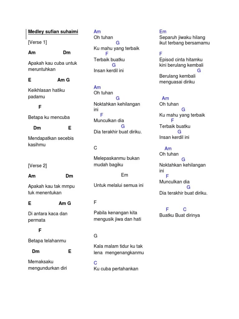 G c ku cuba pertahankan c separuh jiwaku hilang em ikut terbang bersamamu em episod cinta . Medley Sufian Suhaimi Chord Gitar Pdf
