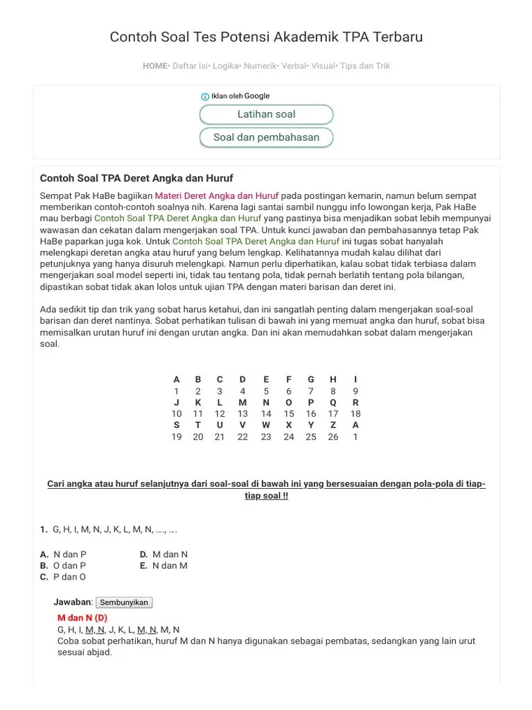 Contoh contoh soal psikotes tes potensi akademik tpa dan wawancara kerja pt pln . Contoh Tes Akademik Pln Revisi Id