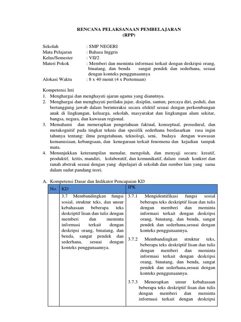 Ini salah satu juga solusi bagi guru . Rpp Kd 3 7 13 Pertemuan Pdf
