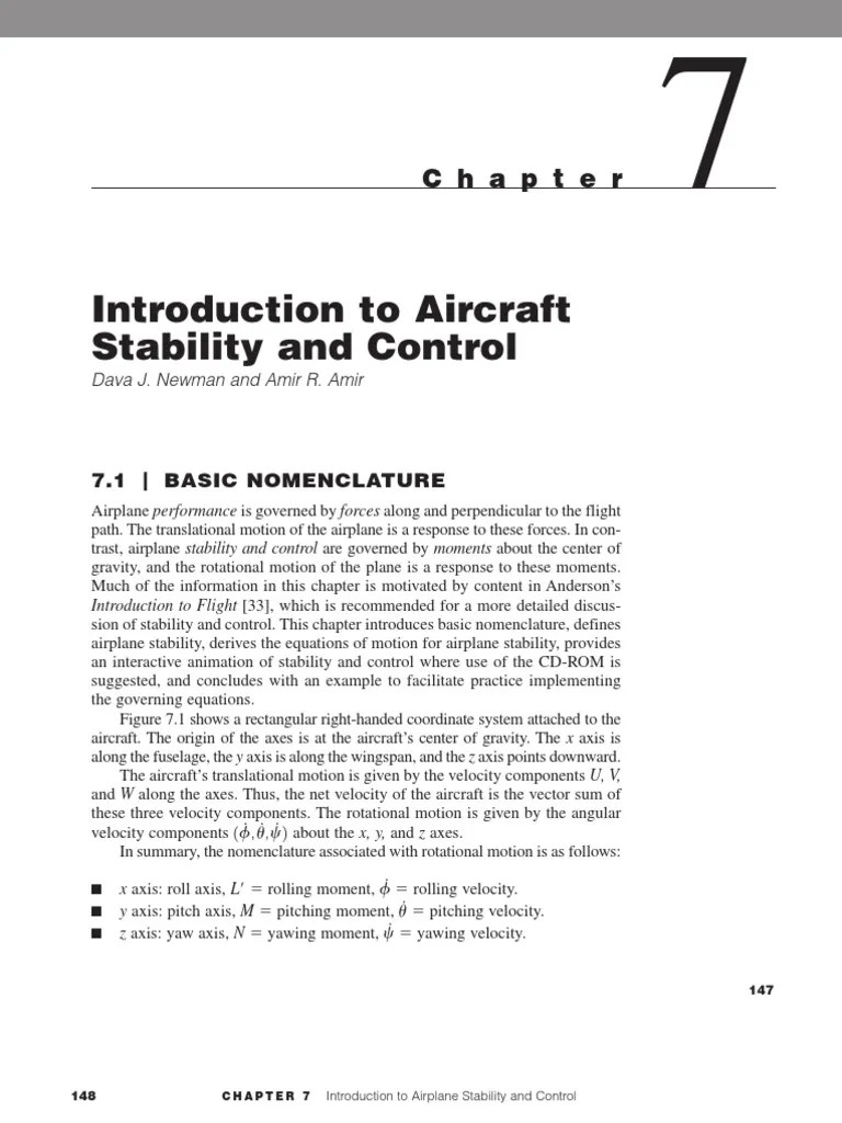 Aircraft Stability And Control | PDF | Rotation Around A Fixed Axis | Flight Control Surfaces