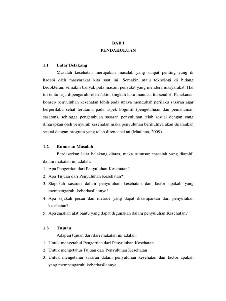 Makalah Penyuluhan Kesehatan Masyarakat | PDF