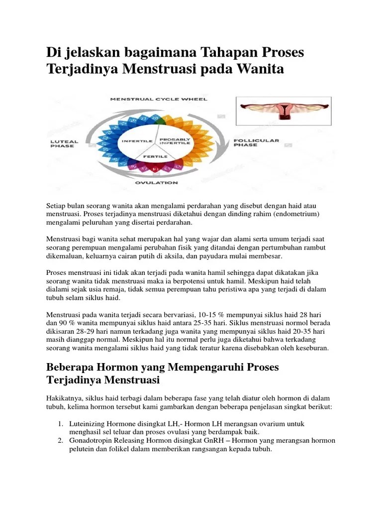 Jelaskan Proses Terjadinya Menstruasi Dan Hormon Yang Berperan – Python