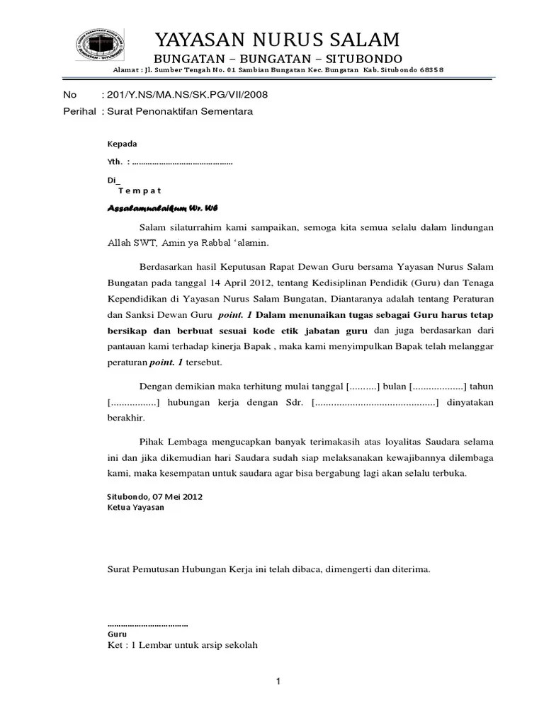 Sk Pemberhentian Siswa 