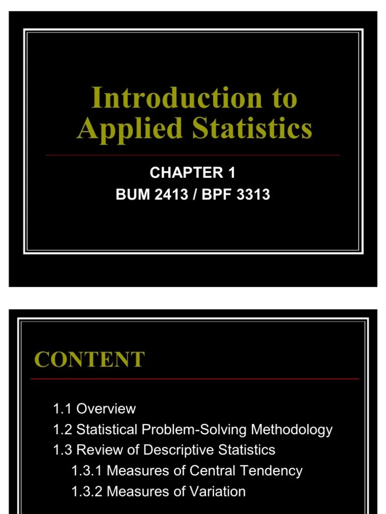 Chapter 1 Introduction To Applied Statistics 111 | PDF | Statistics ...