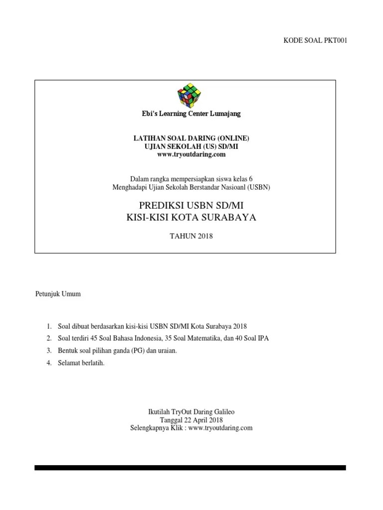 Meteri · indikator soal · b. Soal Prediksi Usbn 2018 Pdf