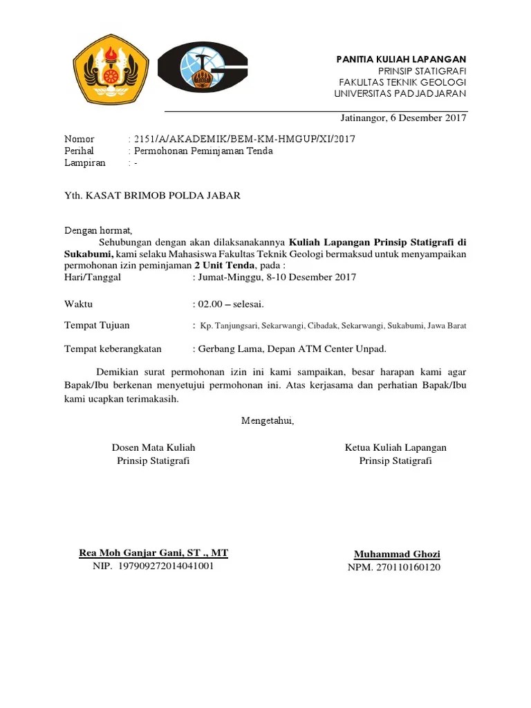 Surat Peminjaman Tenda Pdf 