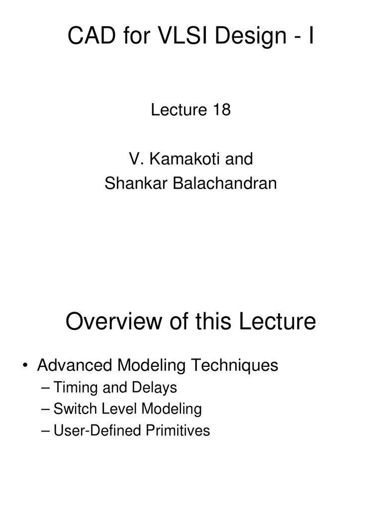 CAD For VLSI Design - I | PDF | Formal Verification | C (Programming ...