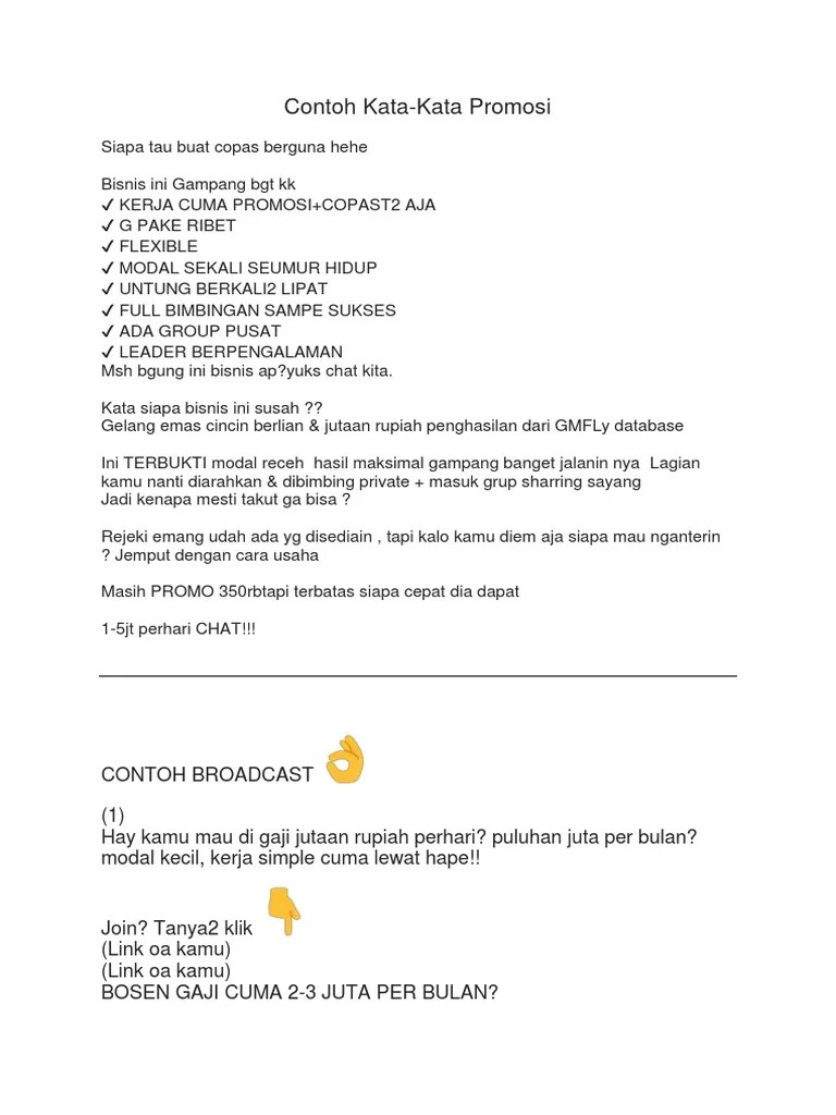 29 Contoh Kalimat Promosi Bisnis Online - Info Dana Tunai