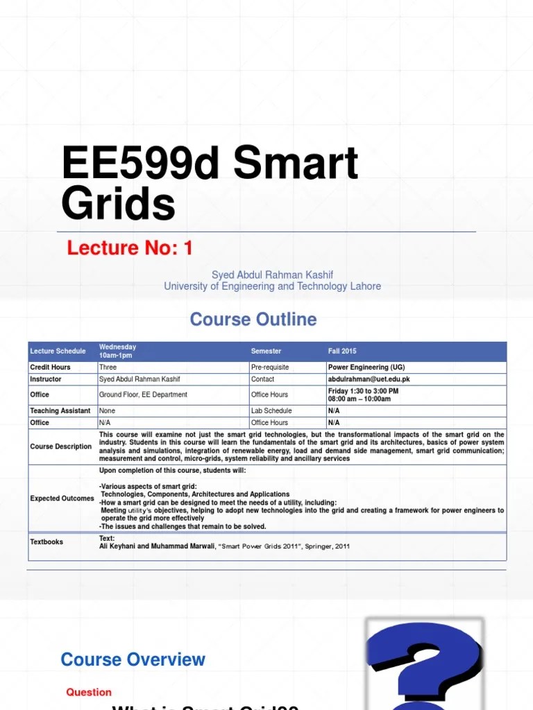 Lecture 1 2 | PDF | Electrical Grid | Smart Grid