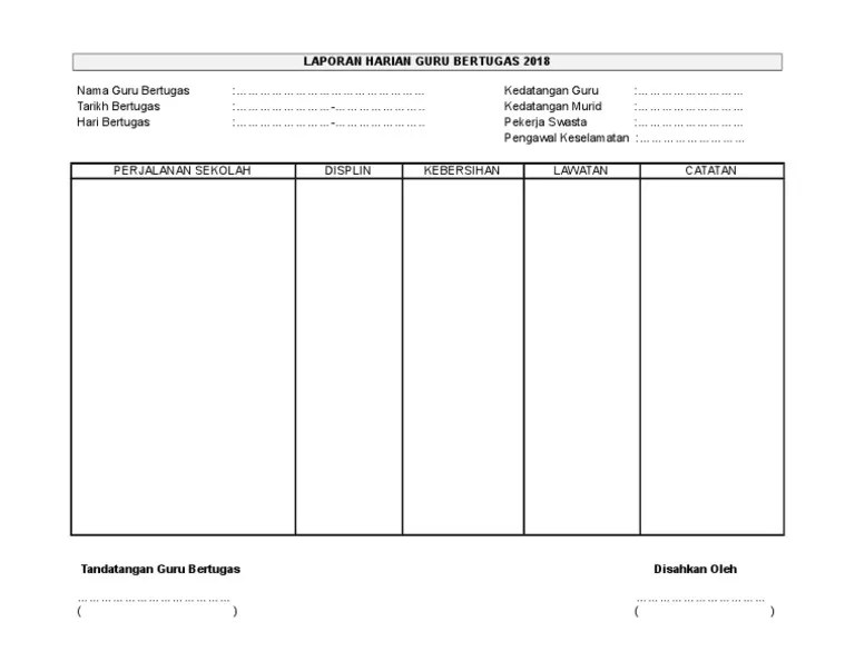 Itulah yang dapat kami bagikan terkait format buku piket harian guru doc. Laporan Harian Guru Bertugas