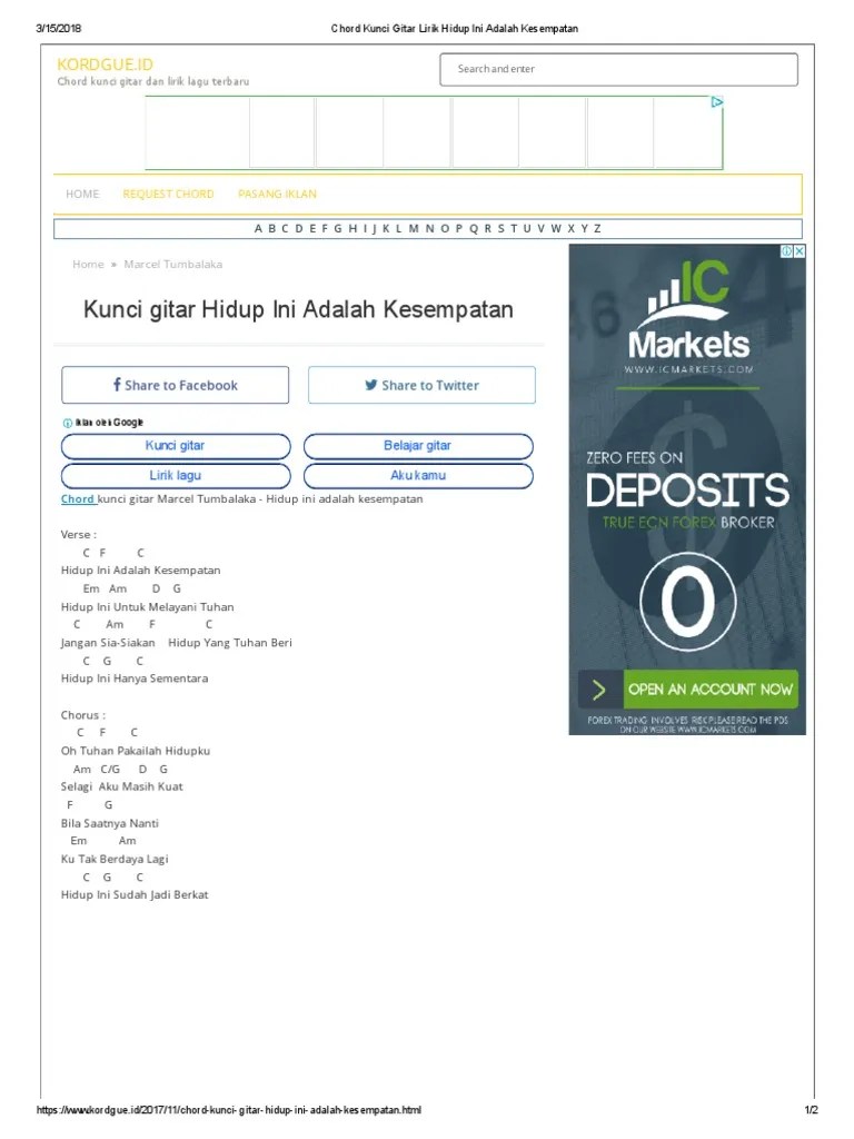 Selamat mencoba kunci dan chord gitar. Chord Kunci Gitar Lirik Hidup Ini Adalah Kesempatan Pdf