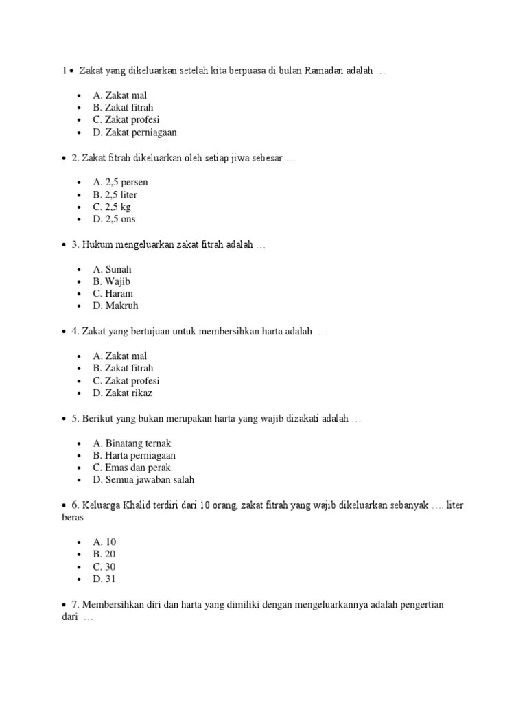 Rpp Pai Kls 9 Bab Zakat Fitrah Dan Mal - Soal Bab Zakat Kls X Jawabanku Id