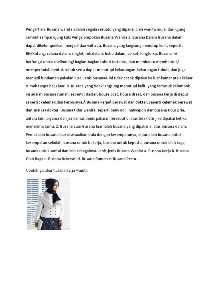 Pengertian Busana Wanita | PDF