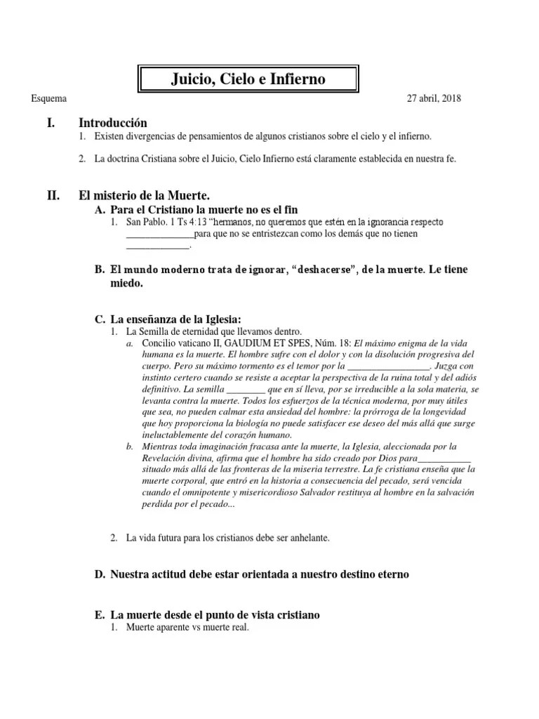 02-El Cielo, El Infierno Y El Juicio-Apuntes | PDF | Infierno | Cristo ...