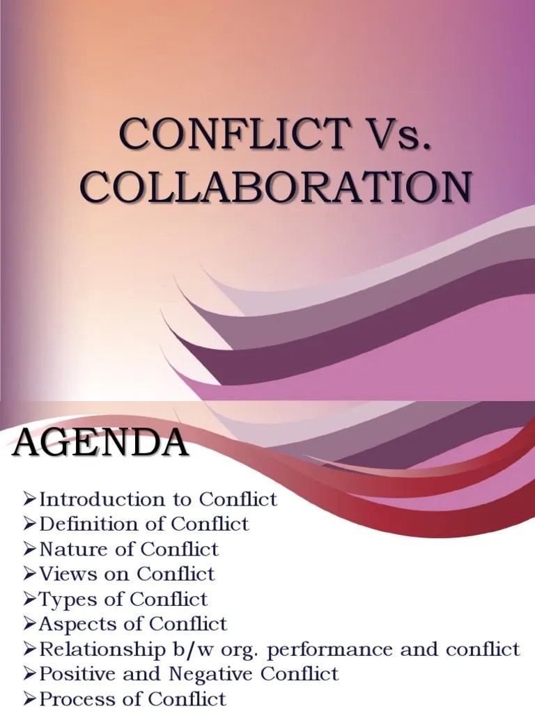 Conflict Vs Collaboration | PDF | Conflict (Process) | Negotiation
