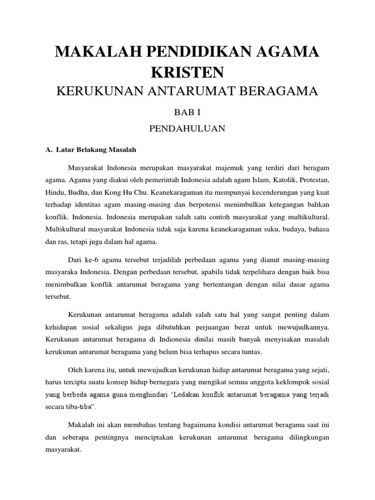 Contoh Kata Pengantar Makalah Agama Kristen Cute766