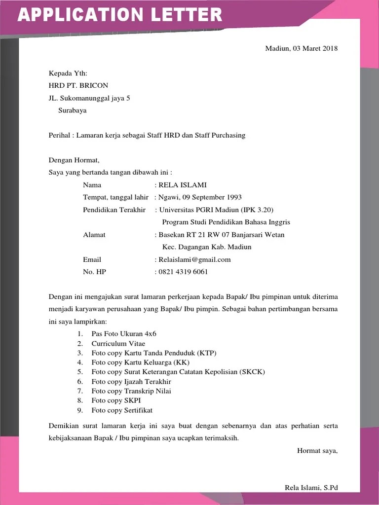 Application Letter | PDF