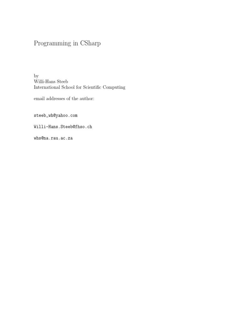 C Sharp | Download Free PDF | Method (Computer Programming ...