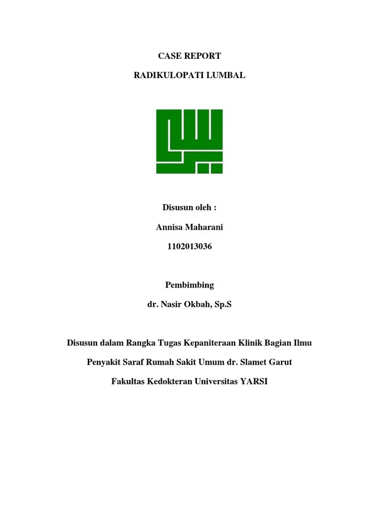 Case Report Radikulopati Lumbal | PDF