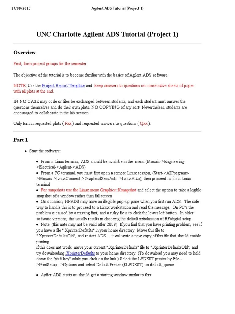 Agilent ADS Tutorial (Project 1 | PDF | Double Click | Computer Engineering