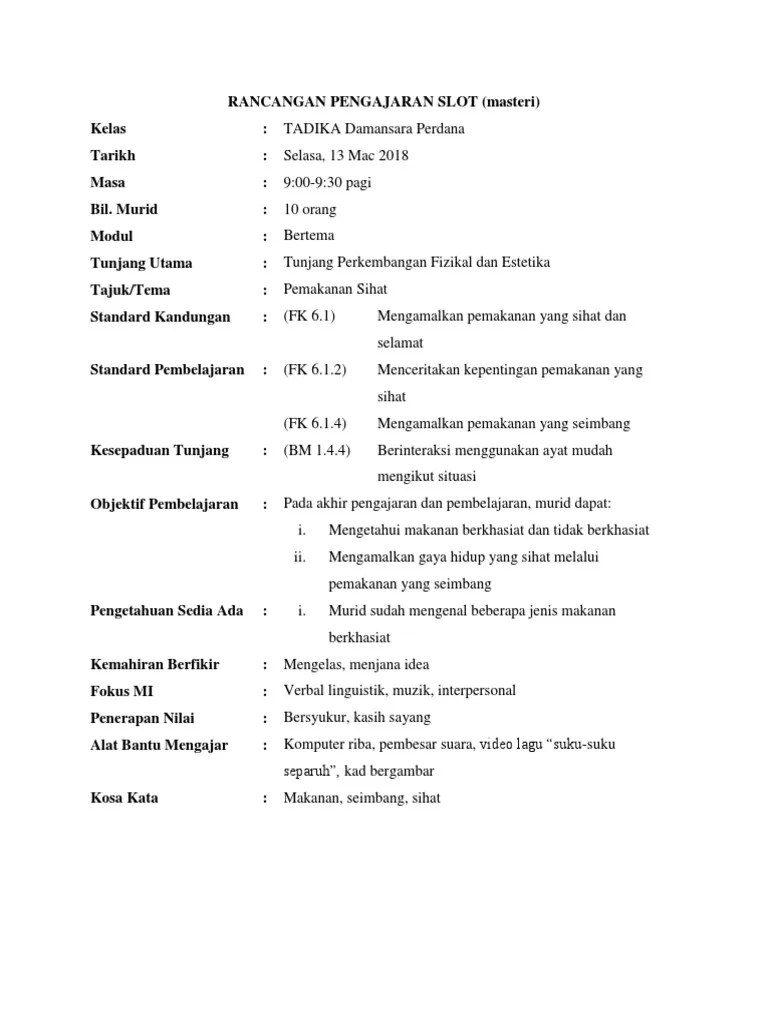 26 sept 2012 time : Rancangan Pengajaran Harian Prasekolah Bertema