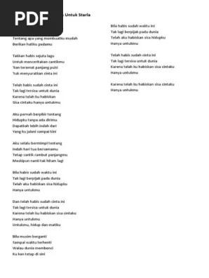 Cinta tak di sini lagi, kau telah berpaling. Lirik Lagu Pdf