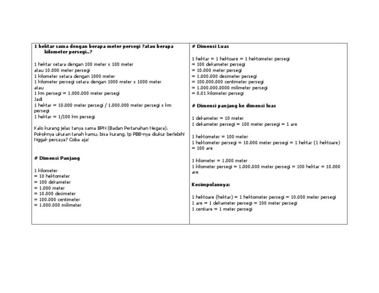 Modul - Perhitungan Hektar-Meter Persegi | PDF