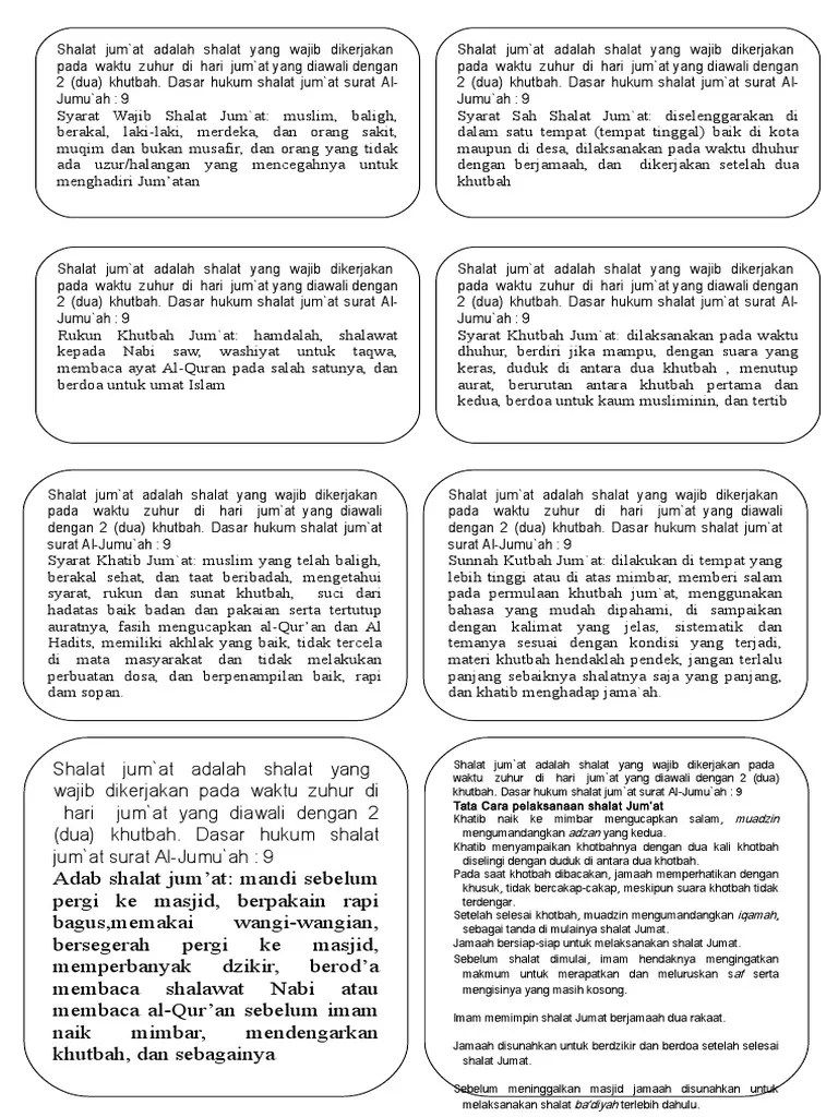 Tercepat Rukun Dan Syarat Sah Shalat Jumat