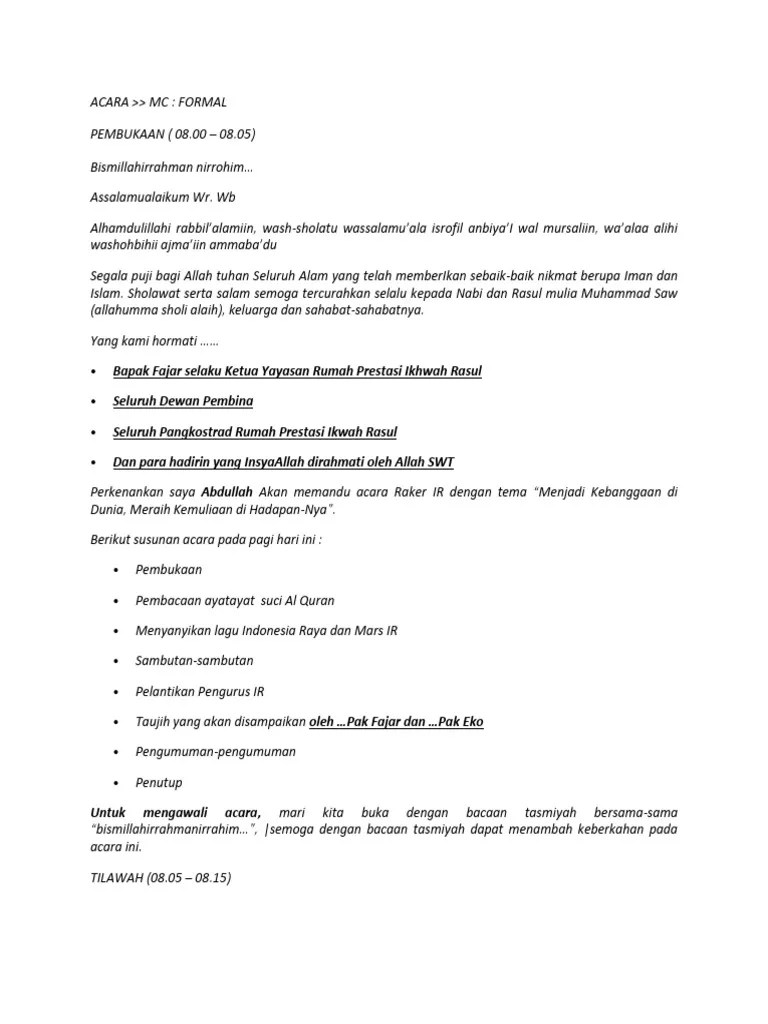 Contoh Teks Pembawa Acara Formal Seminar Tentang Pendidikan Sex Contoh teks mc semi formal.