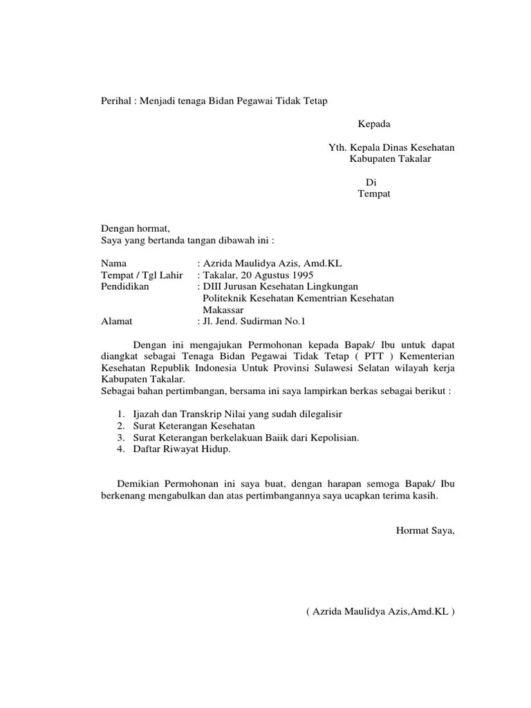 Itulah info terkait rekrutmen tenaga dengan perjanjian kerja bersumber dana alokasi khusus non fisik dinas kesehatan kabupaten cirebon 2021. Surat Lamaran Kerja Dinkes