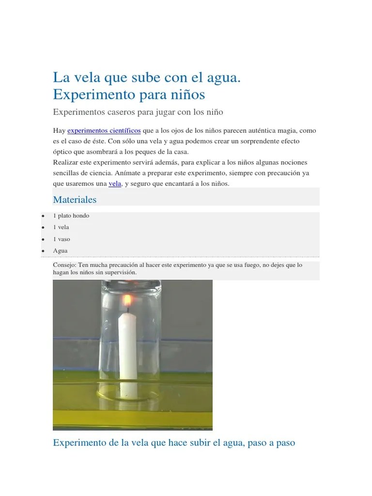 La Vela Que Sube Con El Agua | PDF | Cocina, Comidas Y Vino