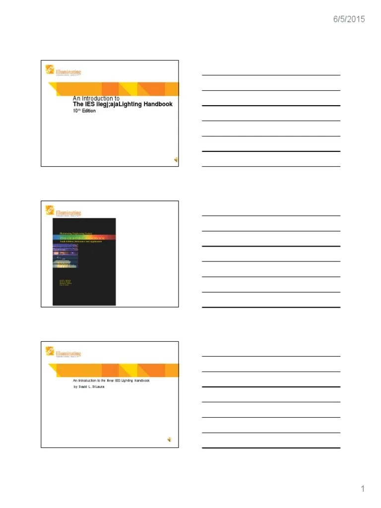 Introduction To IES Handbook | PDF | Lighting | Physical Phenomena