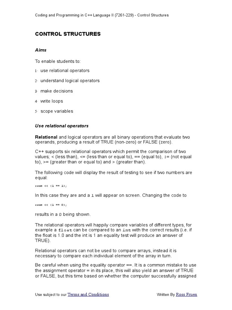 Control Structures | PDF | Control Flow | Subroutine
