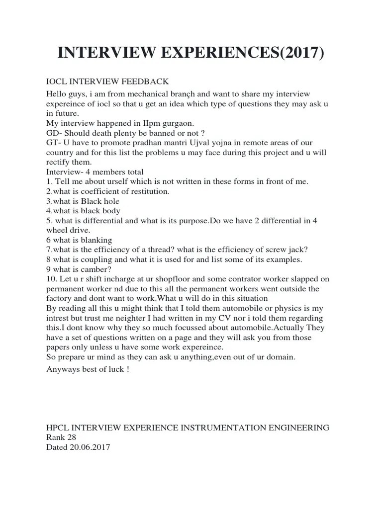 Interview Experiences 2017 All | PDF | Turbulence | Laminar Flow