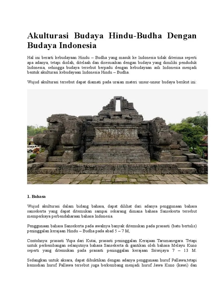 Dalam bidang seni bangunan makam. Salah Satu Bentuk Akulturasi Antara Budaya Indonesia