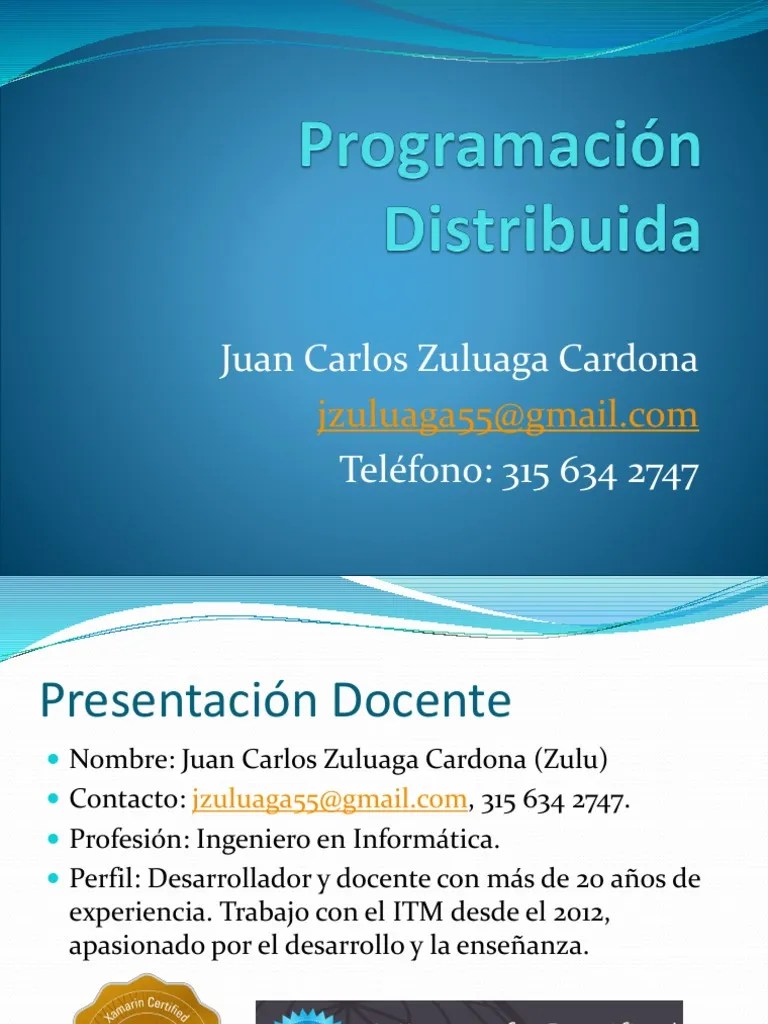 Programacion Distribuida - Presentacion Del Curso | PDF | Modelo ...